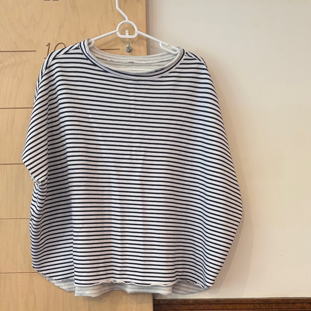 Frank & Eileen Black and White Striped Jersey Top